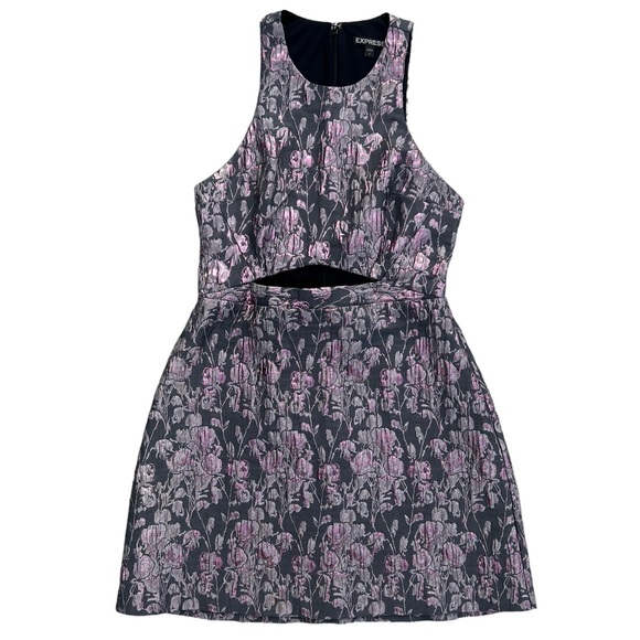 Express - Metallic Flower Formal dress - Size 6 - Picture 4 of 14
